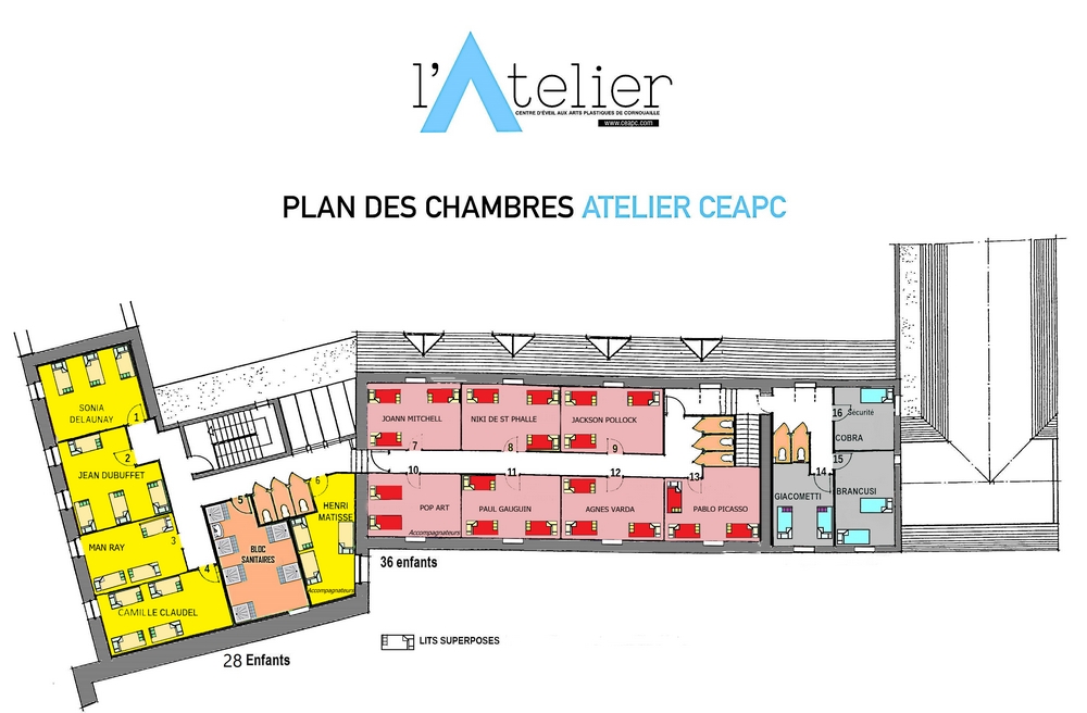 Plan des chambres Plan des chambres